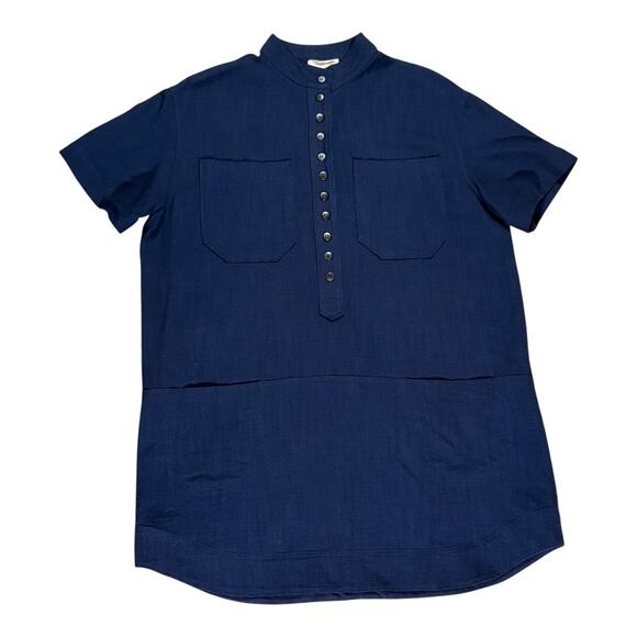 Sezane Sonali Mini Shirt Dress Navy Size 34 EU 2 US XS - Picture 3 of 6